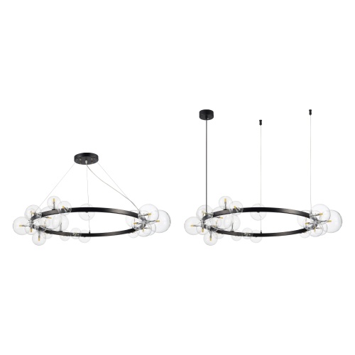 SL1165.403.24 Светильник подвесной ST-Luce Черный/Прозрачный G4 24*5W НЕКТОН