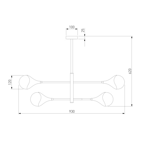 Потолочный светильник Eurosvet 60168/6 латунь Smart