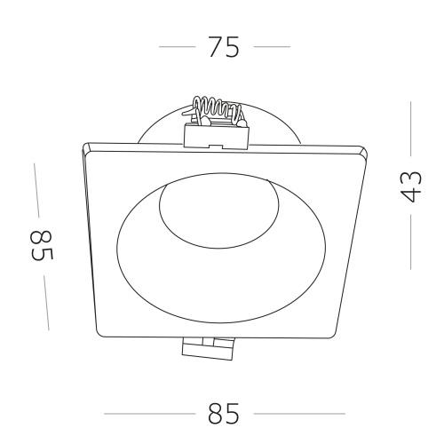 ST256.518.01 Св-к встр. Белый GU10 1*50W  IP65 L85xW85xH53 220V Без ламп Встраиваемые светильники