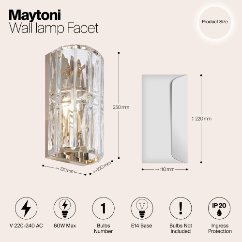 Настенный светильник (бра) Maytoni MOD094WL-01G