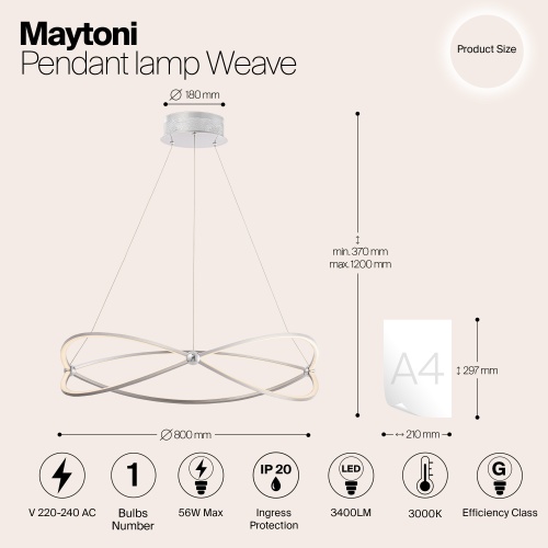 Подвесной светильник Maytoni MOD062PL-L56CH3K