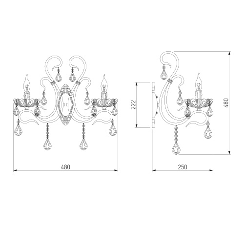 Настенный светильник Eurosvet 12205/2 белый Strotskis