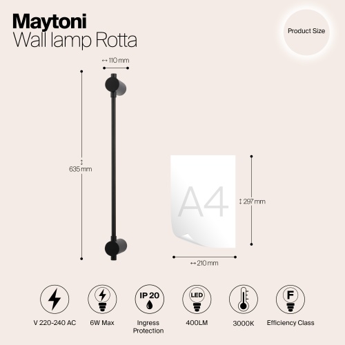 Настенный светильник (бра) Maytoni MOD413WL-L6B3K