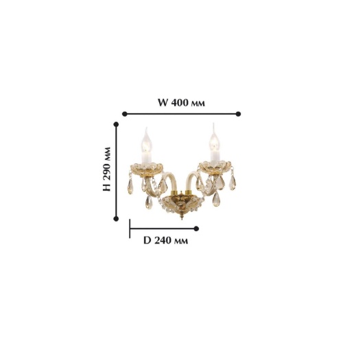 Бра Favourite 1738-2W, настенный светильник, D240xW400xH290, 2xE14x40W, excluded