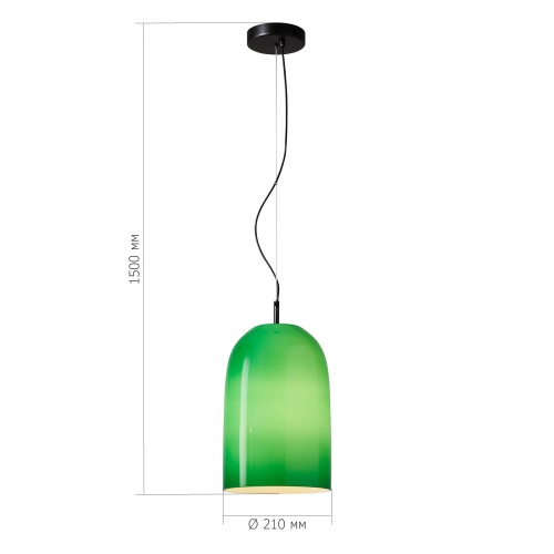 SL2001.413.01 Светильник подвесной ST-Luce Черный/Зеленый E27 1*60W MILO