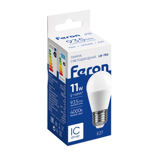 Лампа светодиодная FERON LB-750 11W 230V E27 4000K