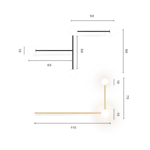 Настенный Светильник Lines 4 Черный от Imperiumloft 189565-26
