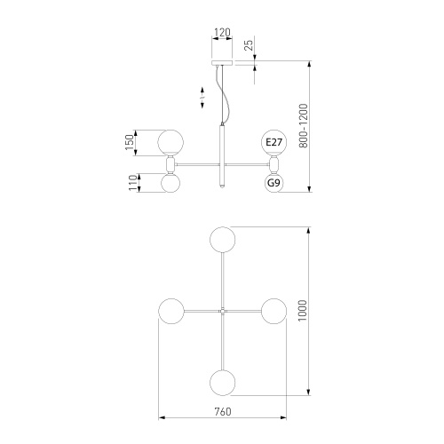  Eurosvet 30182/8/ потолочный светильник/ черный жемчуг