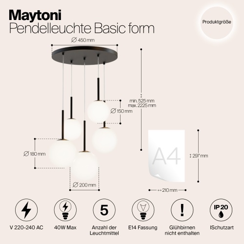 Подвесной светильник Maytoni MOD321PL-05B