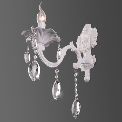 Настенный светильник Eurosvet 10108/1 белый/прозрачный хрусталь Strotskis