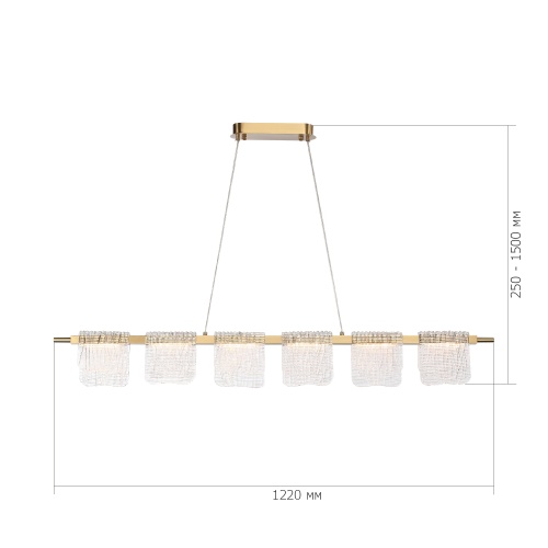 SL6021.203.36 Светильник подвесной ST-Luce золотистый/прозрачный LED 1*36W 3000K VOILE