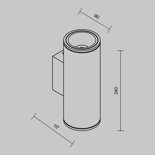 Уличный настенный светильник Outdoor O303WL-L24W3K