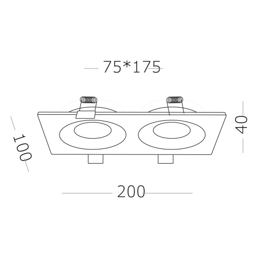 ST259.508.02 Св-к встр. Белый GU10 2*50W IP44 L100xW200xH40 -V Без ламп Встраиваемые светильники