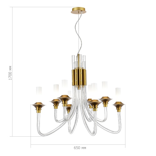 SL1241.203.08 Люстра подвесная ST-Luce Золотистый/Белый E14 8*40W VETRANO