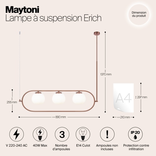 Подвесной светильник Maytoni MOD221PL-03BS