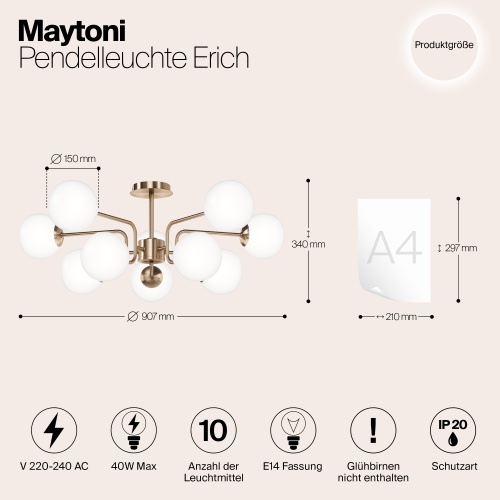 Подвесной светильник Maytoni MOD221PL-10G