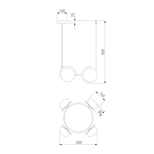 Подвесной светильник Eurosvet 70150/4 черный/латунь Smart