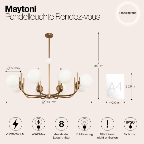 Подвесной светильник Maytoni MOD109PL-08BS