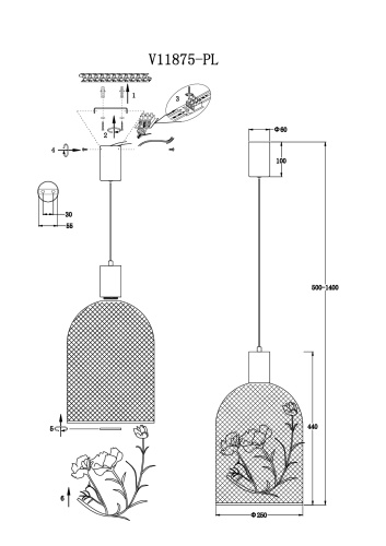 Светильник подвесной светодиодный Moderli V11875-PL Ophelia
