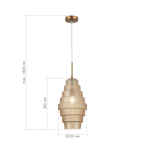 SL1001.203.01 Подвес ST-Luce Латунь/Коньячный E27 1*40W REXITE