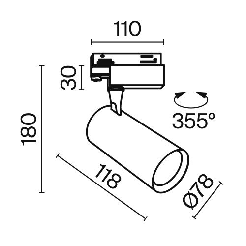 Трековый светильник Technical TR029-3-10W3K-S-W
