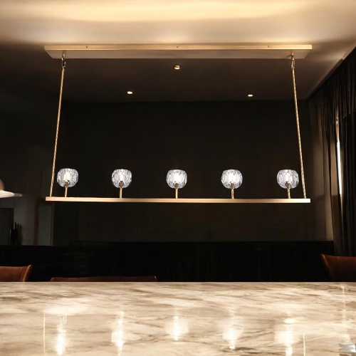 Люстра Rh Boule De Cristal Linear Chandelier 5 Bronze от Imperiumloft 240204-22