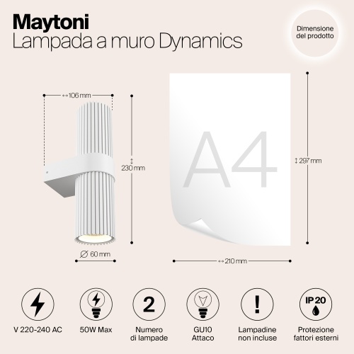 Настенный светильник (бра) Maytoni MOD326WL-02W