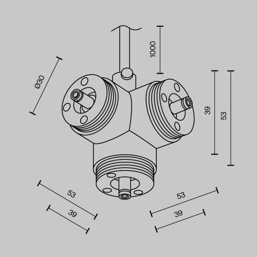 Комплектующие для систем освещения с токоведущими элементами Technical CA016TC-P-B