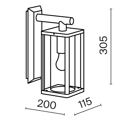 Уличный настенный светильник Outdoor O452WL-01GF1