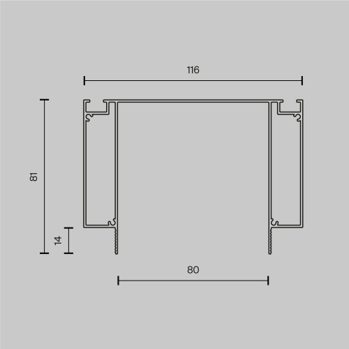 Профиль Technical ALM-11681-PL-W-2M