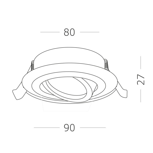 ST251.418.01 Св-к встр. Черный GU10 1*50W  IP20 L90xW90xH27 220V Без ламп Встраиваемые светильники
