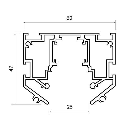 ST039.529.00 Шинопровод 48 под натяжной потолок  ST-Luce Белый Длина 2 000мм SKYLINE 48