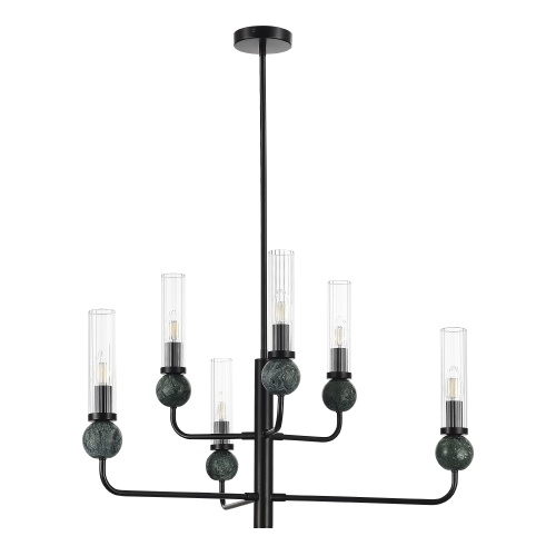 SL1244.403.06 Светильник подвесной ST-Luce черный/прозрачный E14 6*40W МЕДЕА