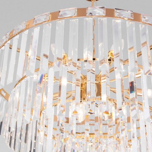Подвесной светильник Eurosvet 10130/10 золото/прозрачный хрусталь Strotskis Smart