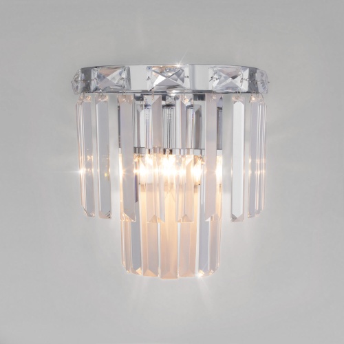 Настенный светильник Eurosvet 10130/1 хром/прозрачный хрусталь Strotskis