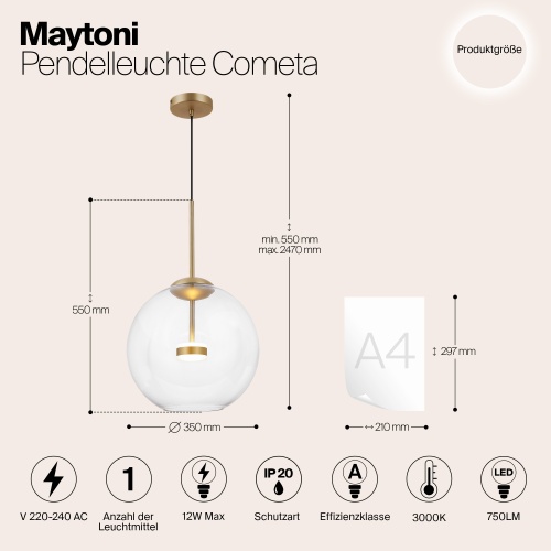 Подвесной светильник Maytoni MOD056PL-L12G3K