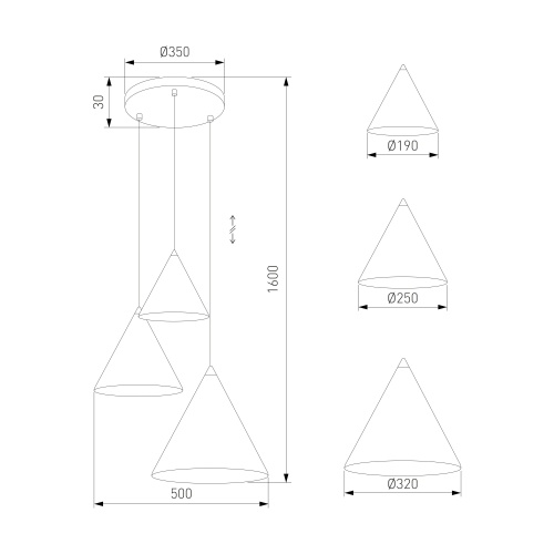  TK Lighting 11086 /Подвесной светильник/ CONO MIX