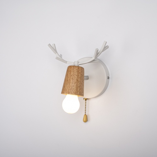 Бра с рожками DEER A SWITCH White/Light wood 204237-26