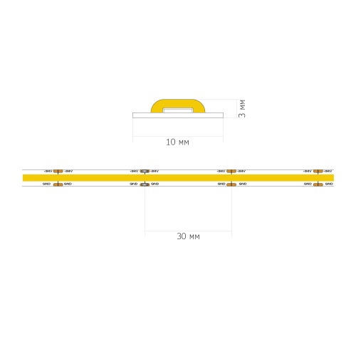 ST018.312.20 Светодиодная лента COB 12Вт/м 3000K 4650Lm Ra>90 IP20 L5000xW10 24В Светодиодные ленты