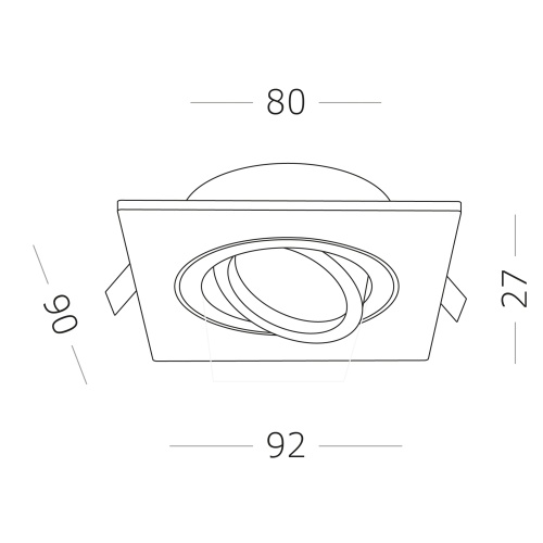 ST251.408.01 Св-к встр. Черный GU10 1*50W  IP20 L92xW92xH27 220V Без ламп Встраиваемые светильники