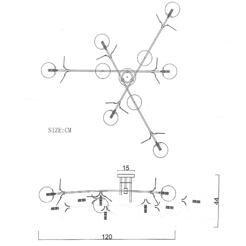 Потолочная люстра Light of MATISSE B D120 Black Multicolor 194953-23