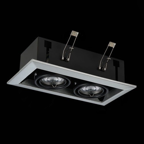 ST250.148.02 Св-к встр. Черный GU10 2*50W  L245xW126xH70 220V Без ламп Встраиваемые светильники
