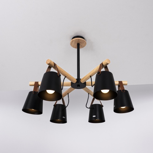 Люстра на штанге NATURA C6 black 178001-26