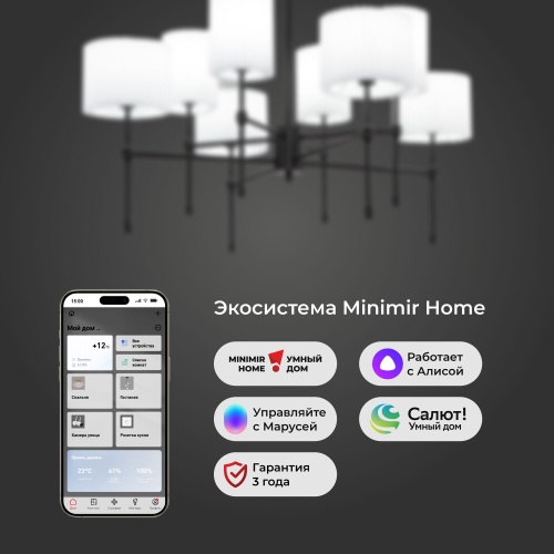 Потолочный светильник черный Smart Eurosvet 60162/8