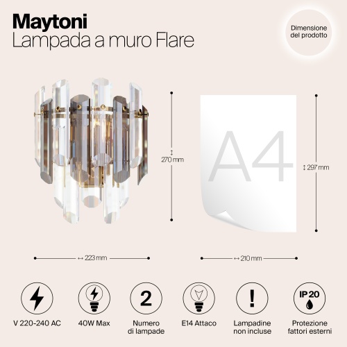Настенный светильник (бра) Maytoni DIA200WL-02G