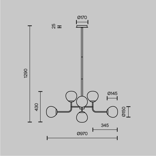 Подвесной светильник Maytoni MOD221-PL-08-N