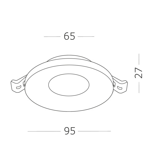 ST205.508.01 Св-к встр. Белый GU10 1*50W  D95xH27 220V Без ламп Встраиваемые светильники