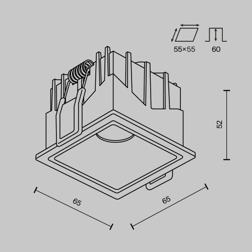 Встраиваемый светильник Technical DL043-01-10W4K-SQ-B-1
