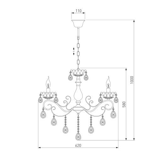 Подвесной светильник Eurosvet 10109/6 бронза/тонированный хрусталь Strotskis