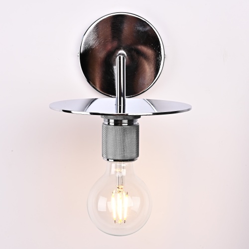 Бра Rh Utilitaire Knurled Disk Shade Sconce Silver от Imperiumloft 123283-22